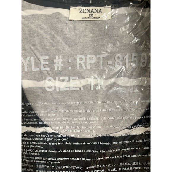 Zenana Womens Plus 1X Black White Striped Sleeveless Tank Top NEW- 1X - Picture 5 of 5